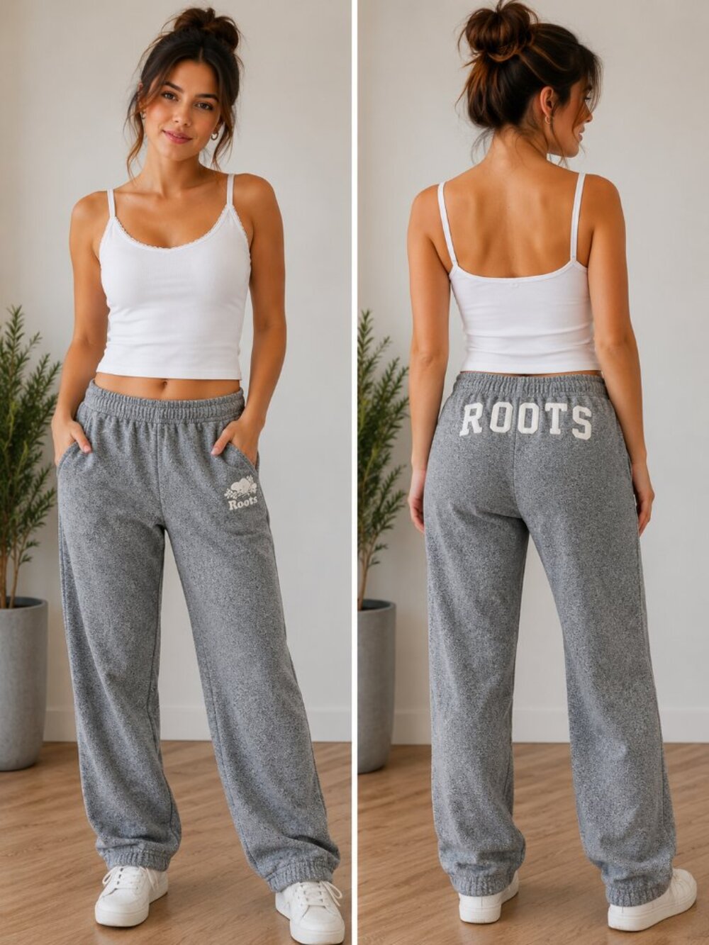 Roots Salt & Pepper Sweatpants Joggers Size Medium